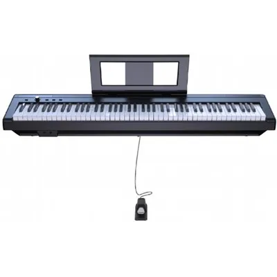 بيانو رقمي محمول بالأبيض والأسود